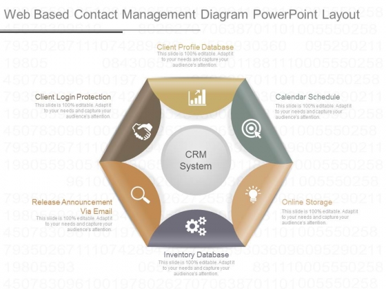 Web Based Contact Management Diagram Powerpoint Layout
