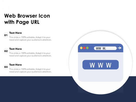 Web Browser Icon With Page URL Ppt PowerPoint Presentation File Layout Ideas PDF