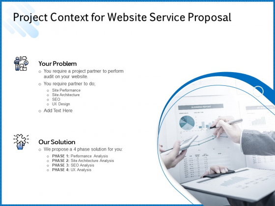 Web Design Template Project Context For Website Service Proposal Summary PDF