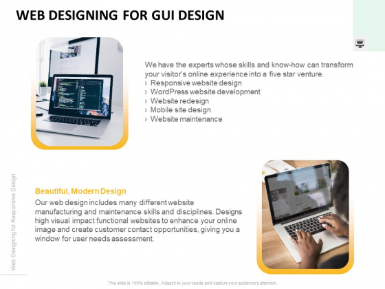 Web Designing For GUI Design Ppt PowerPoint Presentation Show PDF Web Designing For GUI Design Ppt PowerPoint Presentation Show PDF