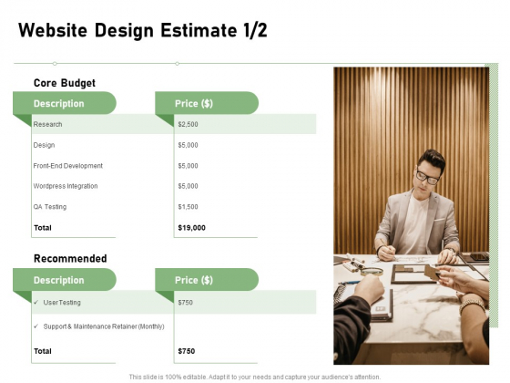 Web Designing Website Design Estimate Testing Ppt Portfolio Gallery PDF Web Designing Website Design Estimate Testing Ppt Portfolio Gallery PDF