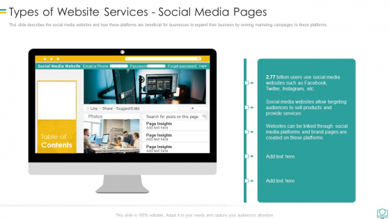 Web Development Types Of Website Services Social Media Pages Summary PDF Web Development Types Of Website Services Social Media Pages Summary PDF