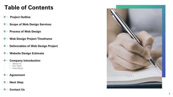 Web Redesign Table Of Contents Ppt Outline Good PDF