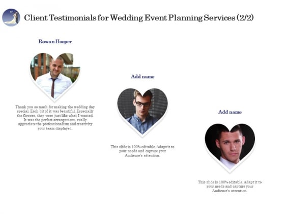 Wedding Affair Management Client Testimonials For Event Planning Services Slides PDF Wedding Affair Management Client Testimonials For Event Planning Services Slides PDF