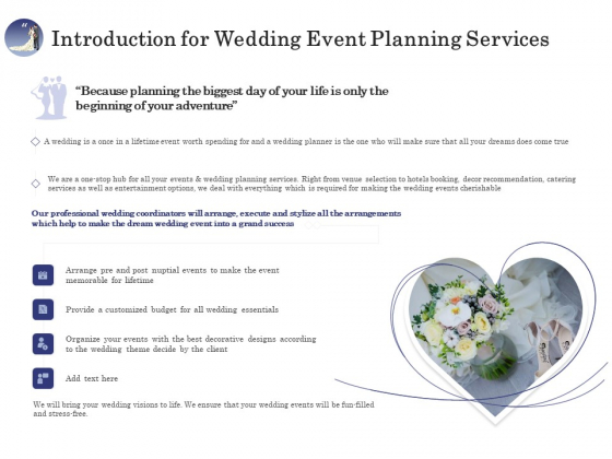 Wedding Affair Management Introduction For Wedding Event Planning Services Slides PDF Wedding Affair Management Introduction For Wedding Event Planning Services Slides PDF