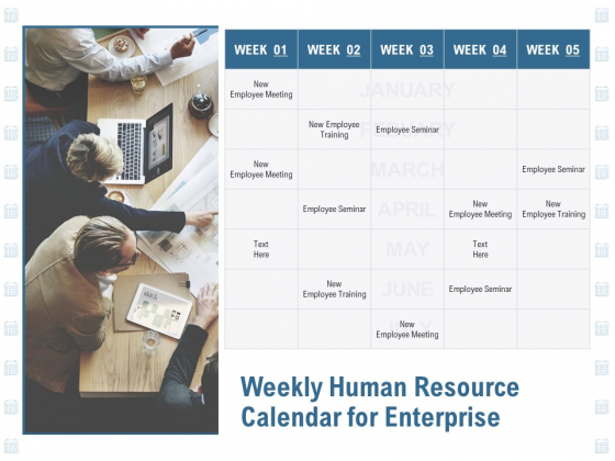 Weekly Human Resource Calendar For Enterprise Ppt PowerPoint Presentation Show Tips Weekly Human Resource Calendar For Enterprise Ppt PowerPoint Presentation Show Tips