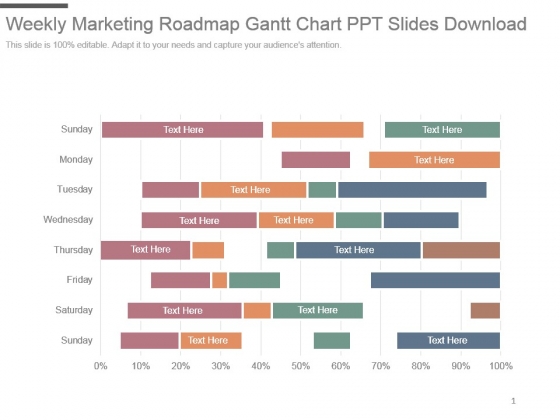 Weekly Marketing Roadmap Gantt Chart Ppt Slides Download Weekly Marketing Roadmap Gantt Chart Ppt Slides Download
