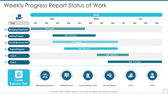 Weekly Progress Report Status Of Work Structure PDF