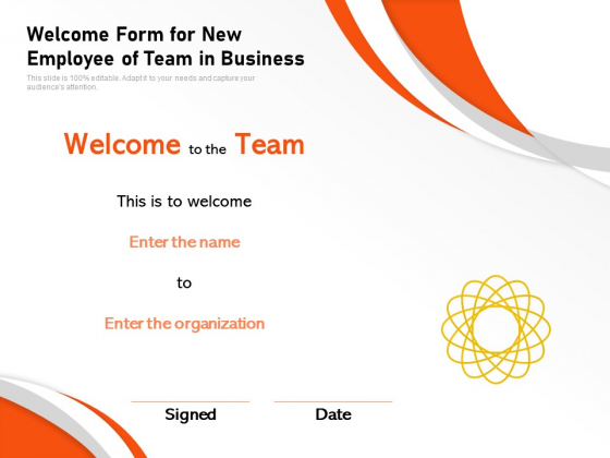 Welcome Form For New Employee Of Team In Business Ppt PowerPoint Presentation Professional Gallery PDF Welcome Form For New Employee Of Team In Business Ppt PowerPoint Presentation Professional Gallery PDF