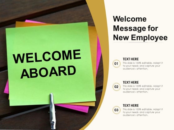 Welcome Message For New Employee Ppt PowerPoint Presentation Styles Information PDF