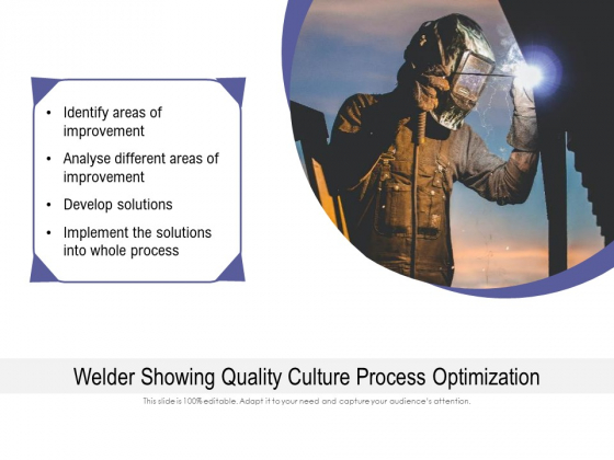 Welder Showing Quality Culture Process Optimization Ppt PowerPoint Presentation Outline Infographics PDF Welder Showing Quality Culture Process Optimization Ppt PowerPoint Presentation Outline Infographics PDF