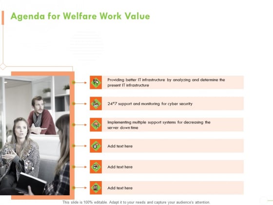 Welfare Work Value Agenda For Welfare Work Value Ppt Professional Show PDF Welfare Work Value Agenda For Welfare Work Value Ppt Professional Show PDF