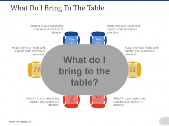 What Do I Bring To The Table Ppt PowerPoint Presentation Infographic Template Examples