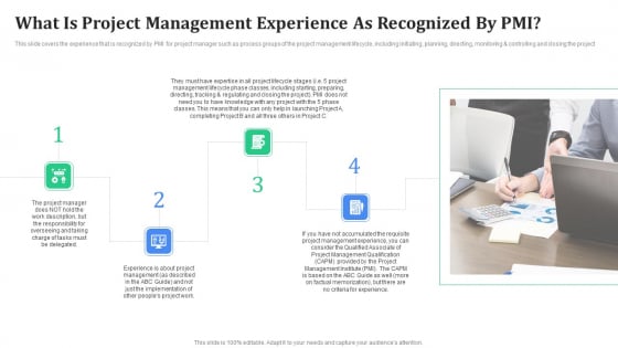 What Is Project Management Experience As Recognized By PMI Background PDF What Is Project Management Experience As Recognized By PMI Background PDF