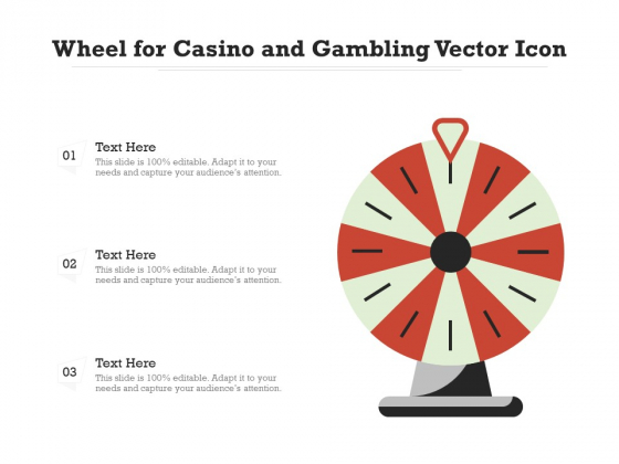 Wheel For Casino And Gambling Vector Icon Ppt PowerPoint Presentation Model Examples PDF