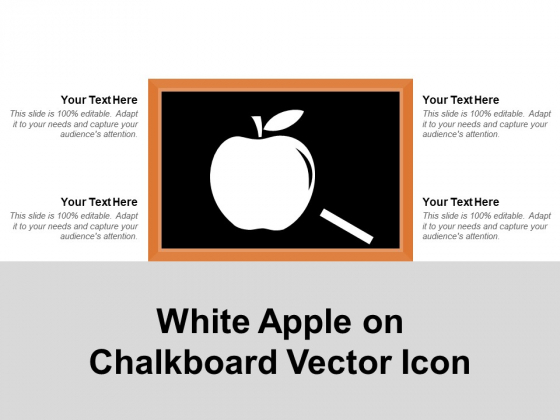White Apple On Chalkboard Vector Icon Ppt PowerPoint Presentation Ideas Maker PDF