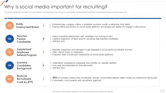 Why Is Social Media Important For Recruiting Enhancing Social Media Recruitment Process Graphics PDF