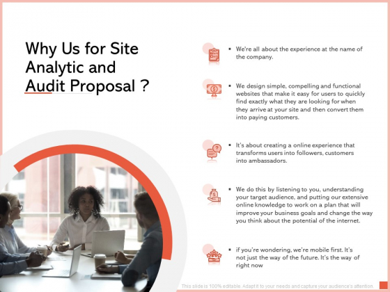 Why Us For Site Analytic And Audit Proposal Ppt Summary Shapes PDF Why Us For Site Analytic And Audit Proposal Ppt Summary Shapes PDF