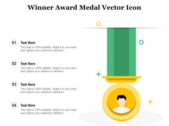 Winner Award Medal Vector Icon Ppt PowerPoint Presentation Gallery Graphic Tips PDF