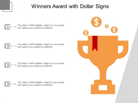 Winners Award With Dollar Signs Ppt PowerPoint Presentation File Tips
