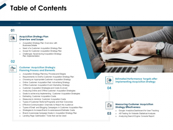 Winning New Customers Acquisition Strategies Table Of Contents Elements PDF Winning New Customers Acquisition Strategies Table Of Contents Elements PDF