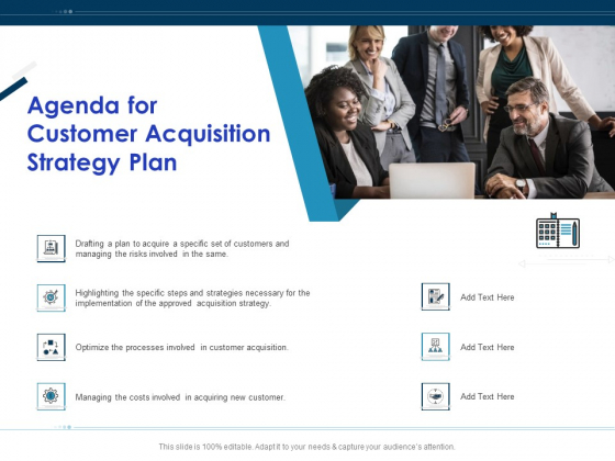 Winning New Customers Agenda For Customer Acquisition Strategy Plan Diagrams PDF
