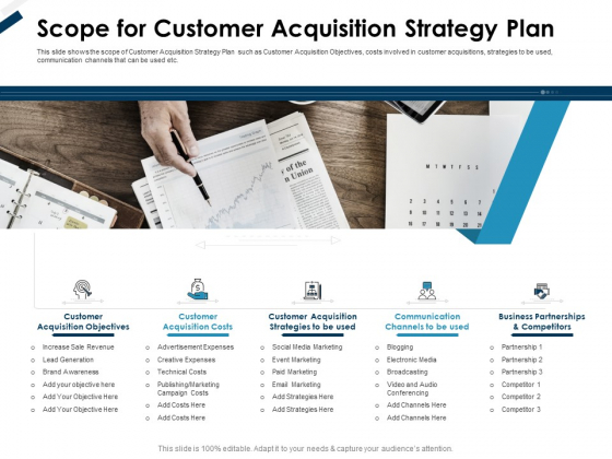 Winning New Customers Strategies Scope For Customer Acquisition Strategy Plan Graphics PDF