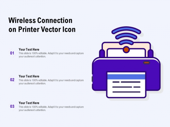 Wireless Connection On Printer Vector Icon Ppt Professional Topics PDF