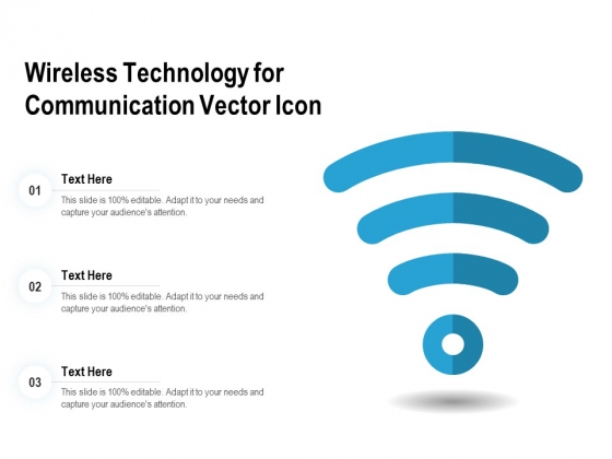 Wireless Technology For Communication Vector Icon Ppt PowerPoint Presentation Gallery Mockup PDF