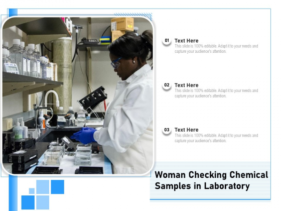 Woman Checking Chemical Samples In Laboratory Ppt PowerPoint Presentation Icon Inspiration PDF