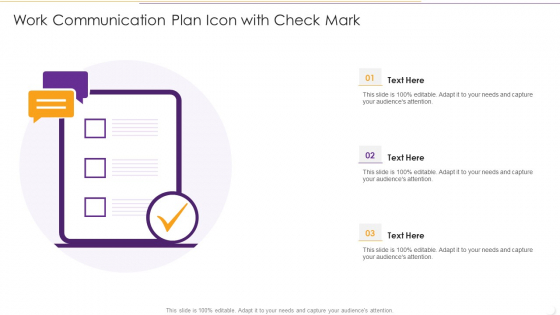 Work Communication Plan Icon With Check Mark Portrait PDF