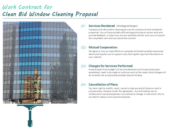 Work Contract For Clean Bid Window Cleaning Proposal Ppt Outline Influencers PDF Work Contract For Clean Bid Window Cleaning Proposal Ppt Outline Influencers PDF