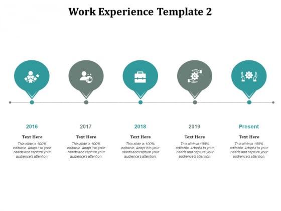 Work Experience Template Timeline Ppt Powerpoint Presentation Summary Outfit Cpb