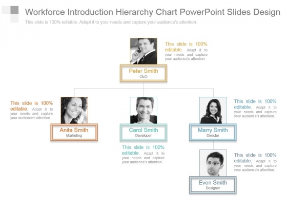 Workforce Introduction Hierarchy Chart Powerpoint Slides Design