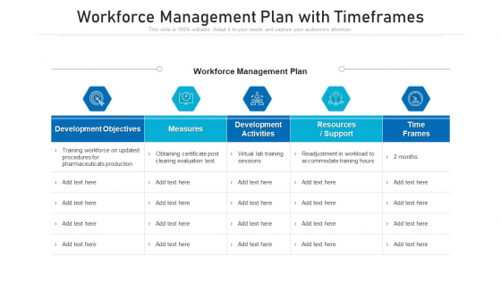 Workforce Management Plan With Timeframes Ppt Pictures Deck PDF Workforce Management Plan With Timeframes Ppt Pictures Deck PDF