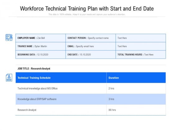 Workforce Technical Training Plan With Start And End Date Ppt PowerPoint Presentation Gallery Clipart PDF Workforce Technical Training Plan With Start And End Date Ppt PowerPoint Presentation Gallery Clipart PDF