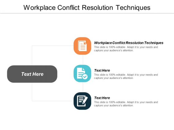 Workplace Conflict Resolution Techniques Ppt PowerPoint Presentation Summary Backgrounds Cpb