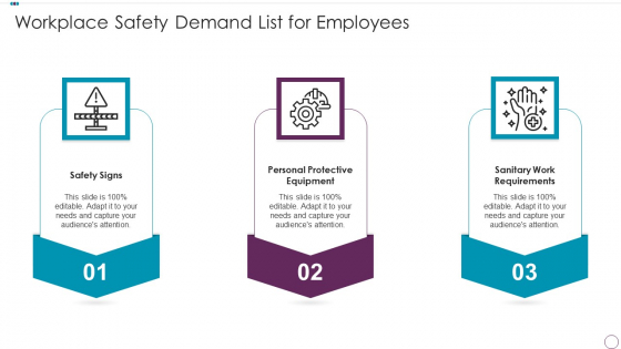 Workplace Safety Demand List For Employees Mockup PDF