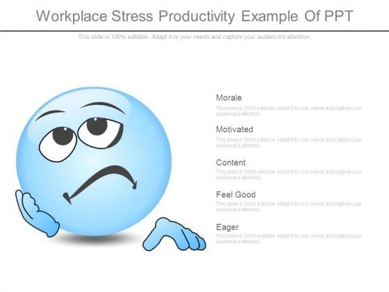 Workplace Stress Productivity Example Of Ppt