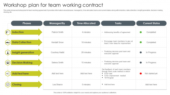 Workshop Plan For Team Working Contract Elements PDF