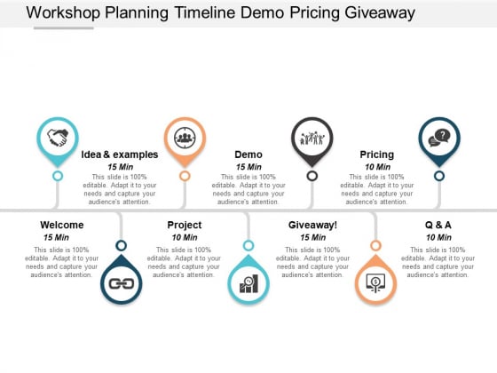Workshop Planning Timeline Demo Pricing Giveaway Ppt PowerPoint Presentation Pictures Vector