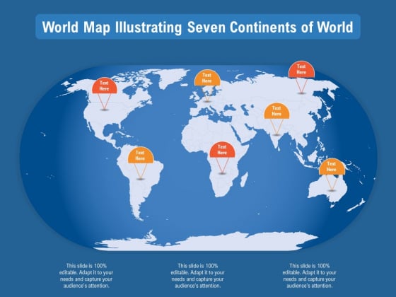 World Map Illustrating Seven Continents Of World Ppt PowerPoint Presentation File Summary PDF