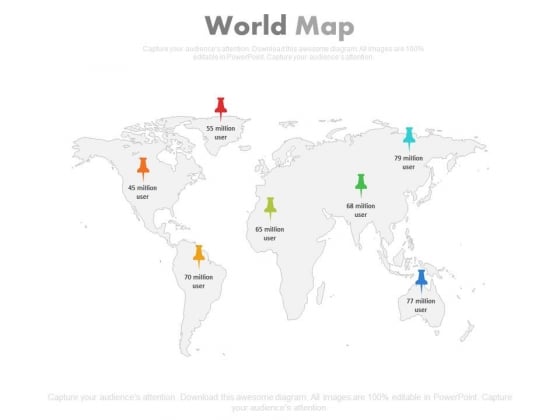 World Map With Different Locations Pins Powerpoint Slides World Map With Different Locations Pins Powerpoint Slides