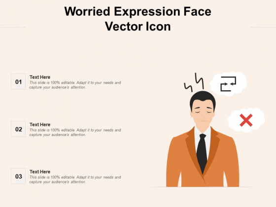 Worried Expression Face Vector Icon Ppt PowerPoint Presentation File Gridlines PDF