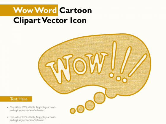 Wow Word Cartoon Clipart Vector Icon Ppt PowerPoint Presentation Gallery Structure PDF