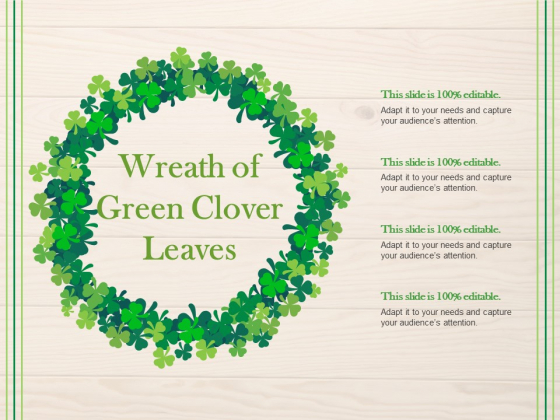 Wreath Of Green Clover Leaves Ppt PowerPoint Presentation Infographics Gallery Wreath Of Green Clover Leaves Ppt PowerPoint Presentation Infographics Gallery
