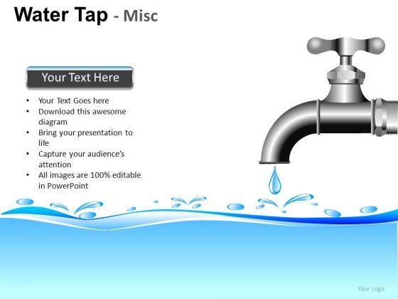 Waste Water Faucet Powerpoint Slides And Ppt Diagram Templates Powerpoint Templates