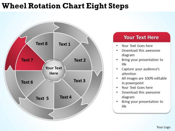 Wheel Rotation Chart Eight Steps Courier Business Plan PowerPoint Slides Wheel Rotation Chart Eight Steps Courier Business Plan PowerPoint Slides