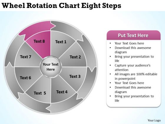 Wheel Rotation Chart Eight Steps Real Estate Business Plan Sample PowerPoint Slides Wheel Rotation Chart Eight Steps Real Estate Business Plan Sample PowerPoint Slides