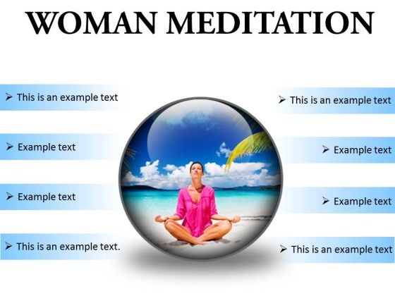 Woman Meditation Beach PowerPoint Presentation Slides C